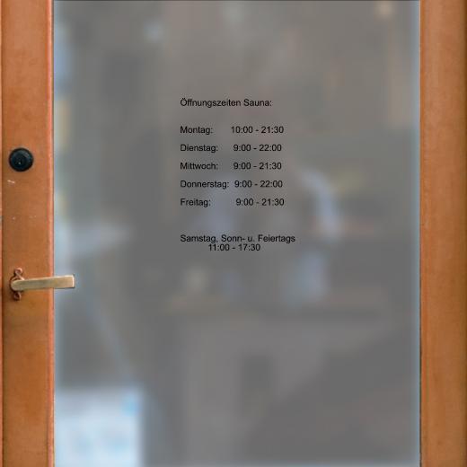 Öffnungszeiten Aufkleber selber gestalten