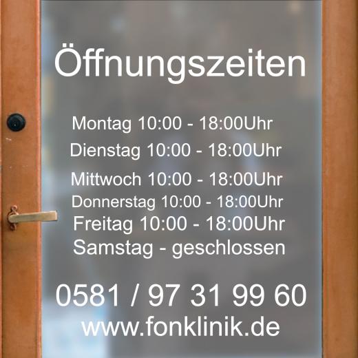 Öffnungszeiten Aufkleber selber gestalten