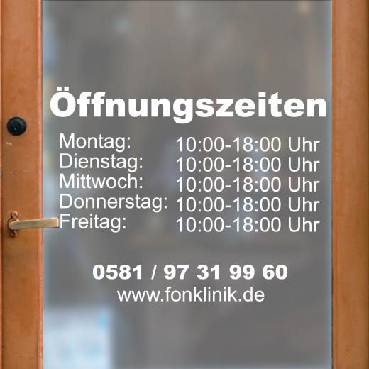 Öffnungszeiten Aufkleber selber gestalten