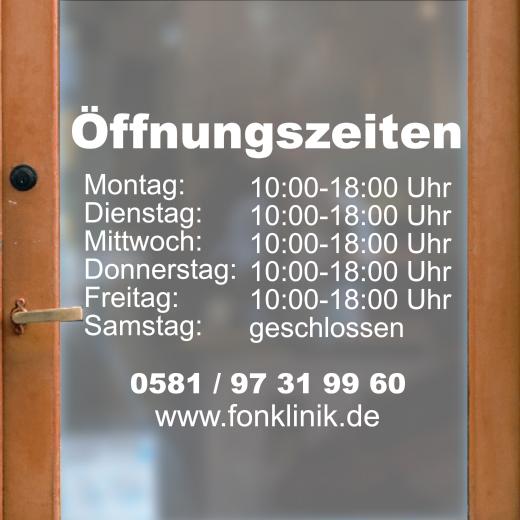 Öffnungszeiten Aufkleber selber gestalten