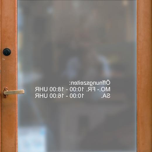 Öffnungszeiten Aufkleber selber gestalten