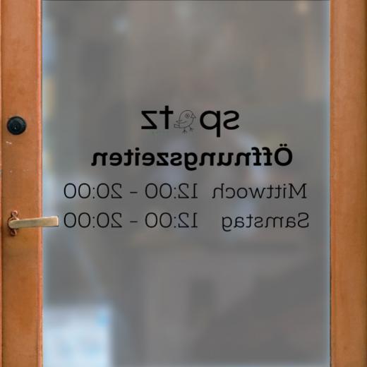 Öffnungszeiten Aufkleber selber gestalten