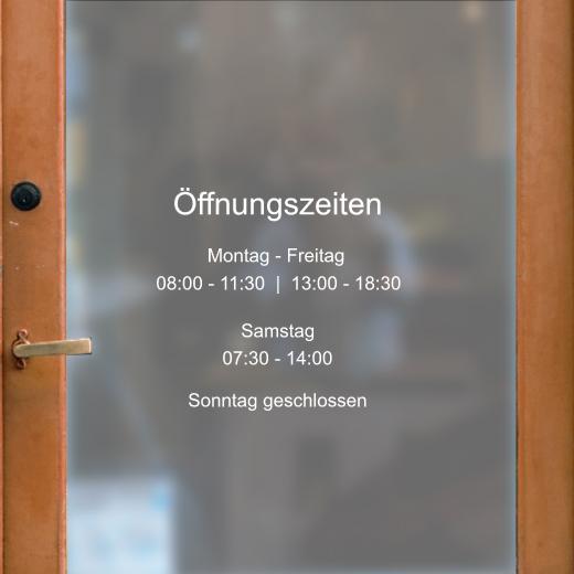 Öffnungszeiten Aufkleber selber gestalten