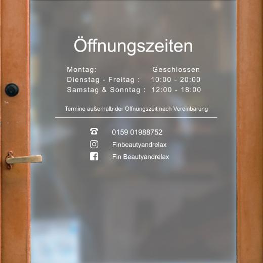 Öffnungszeiten Aufkleber selber gestalten