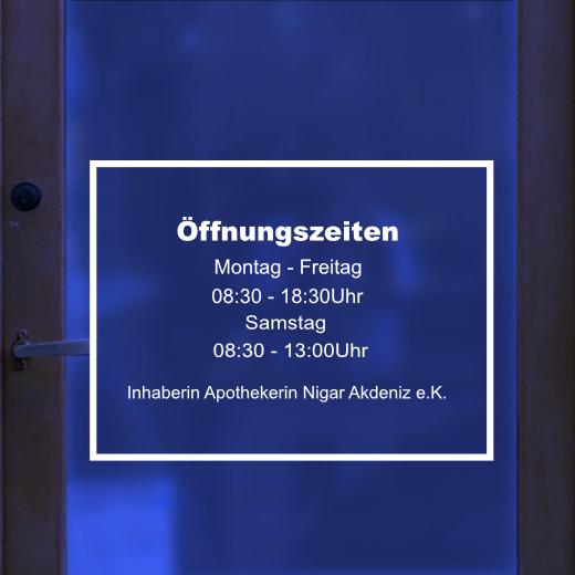 Öffnungszeiten Aufkleber selber gestalten