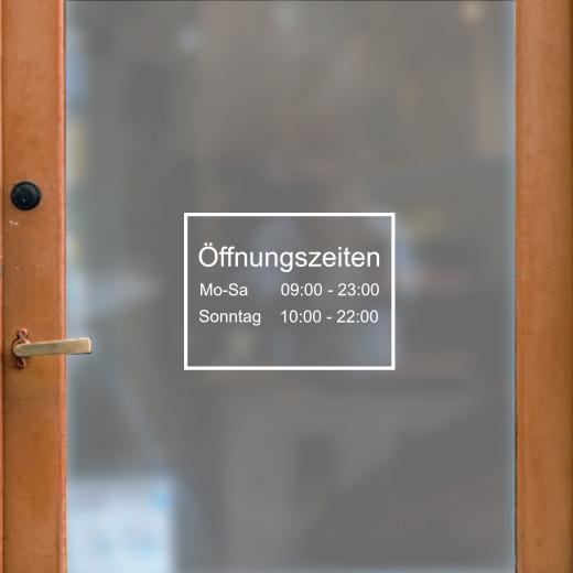 Öffnungszeiten Aufkleber selber gestalten