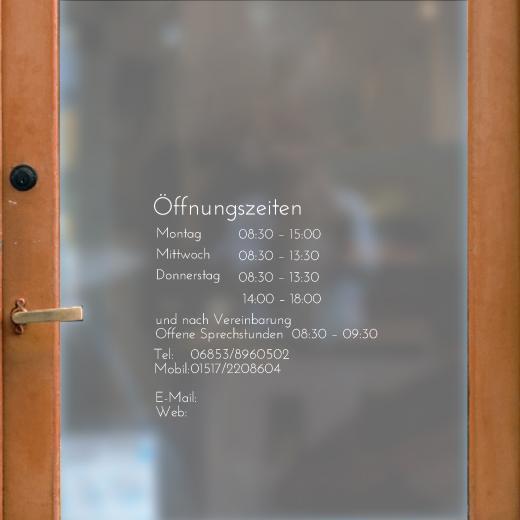 Öffnungszeiten Aufkleber selber gestalten
