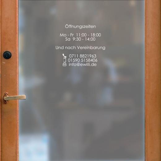 Öffnungszeiten Aufkleber selber gestalten