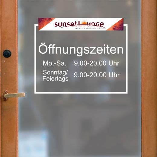 Öffnungszeiten Aufkleber selber gestalten