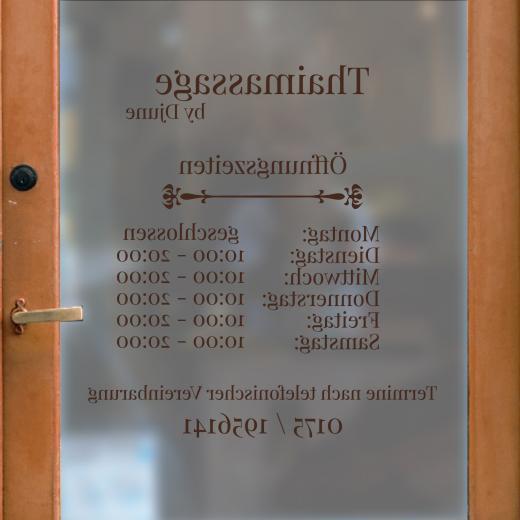 Öffnungszeiten Aufkleber selber gestalten