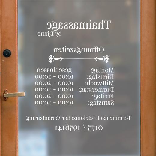 Öffnungszeiten Aufkleber selber gestalten
