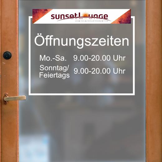 Öffnungszeiten Aufkleber selber gestalten