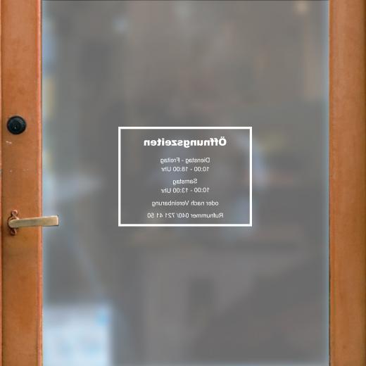 Öffnungszeiten Aufkleber selber gestalten