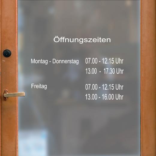 Öffnungszeiten Aufkleber selber gestalten