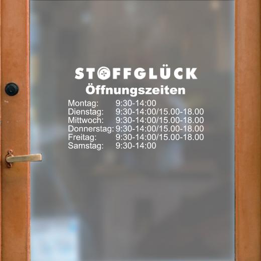 Öffnungszeiten Aufkleber selber gestalten
