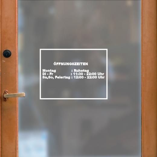Öffnungszeiten Aufkleber selber gestalten