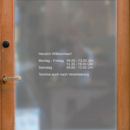Öffnungszeiten Aufkleber selber gestalten