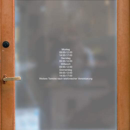 Öffnungszeiten Aufkleber selber gestalten