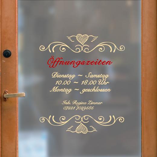 Öffnungszeiten Aufkleber selber gestalten