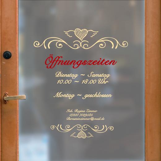 Öffnungszeiten Aufkleber selber gestalten