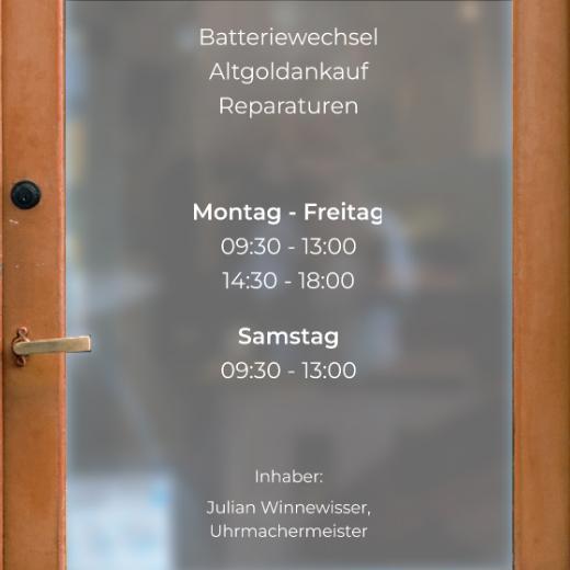 Öffnungszeiten Aufkleber selber gestalten
