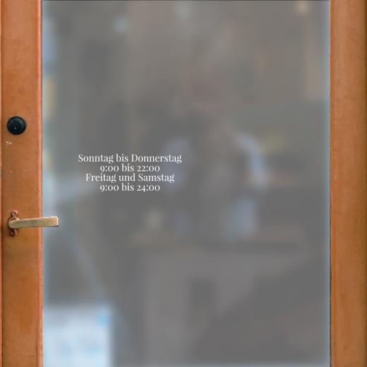 Öffnungszeiten Aufkleber selber gestalten