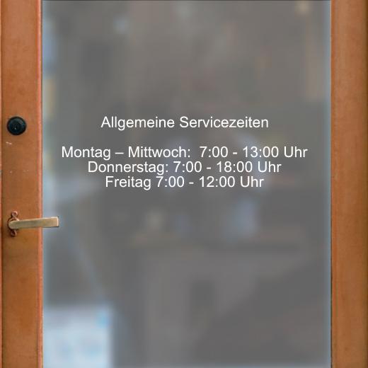 Öffnungszeiten Aufkleber selber gestalten