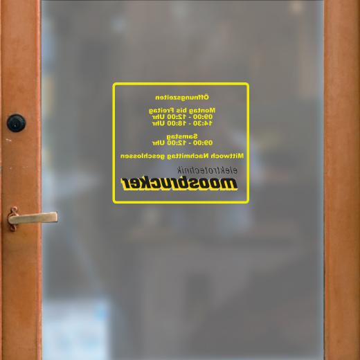 Öffnungszeiten Aufkleber selber gestalten