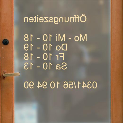 Öffnungszeiten Aufkleber selber gestalten