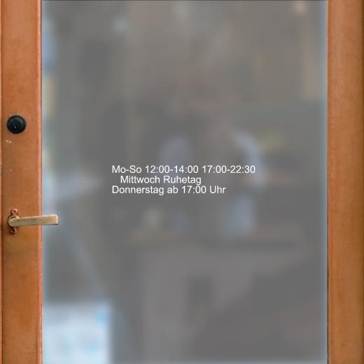 Öffnungszeiten Aufkleber selber gestalten