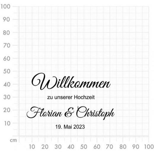 Aufkleber selber gestalten - Arbeitsfläche 100cm x 100cm