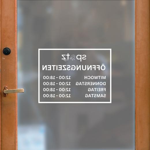 Öffnungszeiten Aufkleber selber gestalten