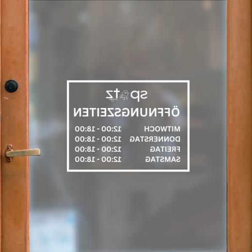 Öffnungszeiten Aufkleber selber gestalten