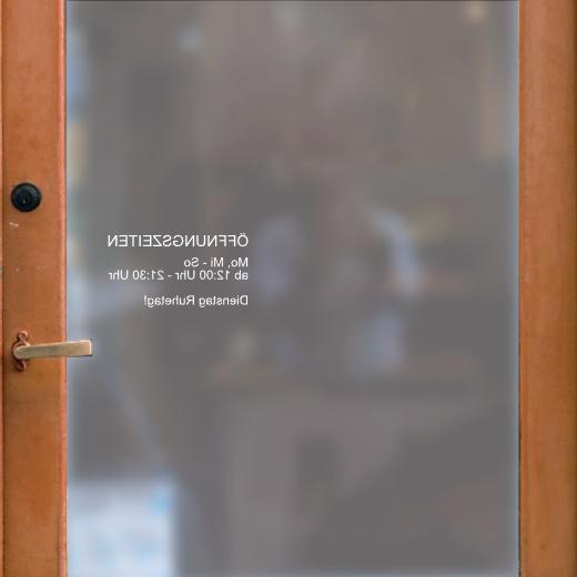 Öffnungszeiten Aufkleber selber gestalten