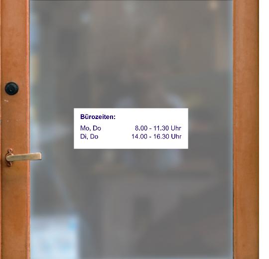 Öffnungszeiten Aufkleber selber gestalten