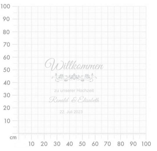 Aufkleber selber gestalten - Arbeitsfläche 100cm x 100cm