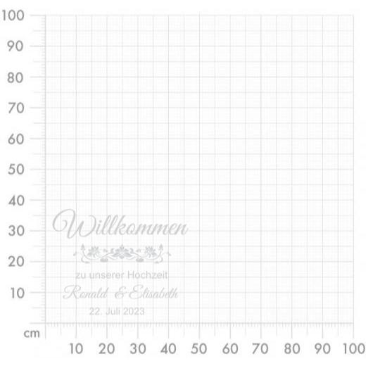 Aufkleber selber gestalten - Arbeitsfläche 100cm x 100cm