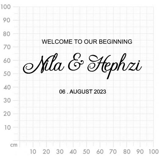 Aufkleber selber gestalten - Arbeitsfläche 100cm x 100cm