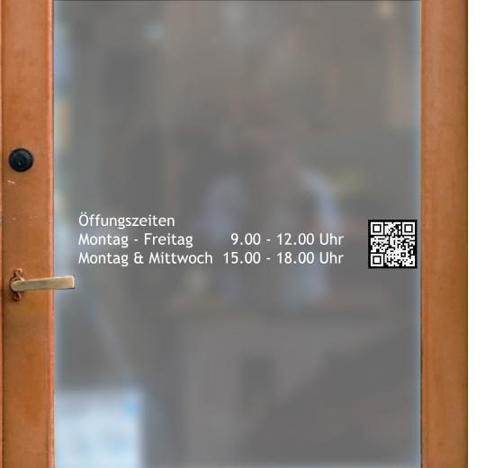 Öffnungszeiten Aufkleber selber gestalten
