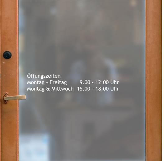 Öffnungszeiten Aufkleber selber gestalten