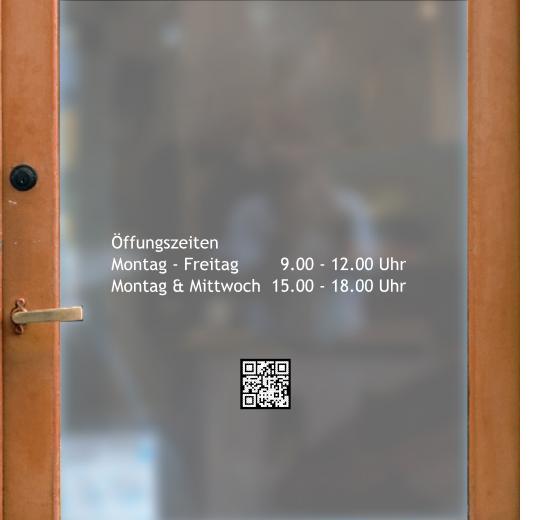 Öffnungszeiten Aufkleber selber gestalten