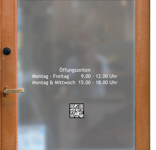 Öffnungszeiten Aufkleber selber gestalten