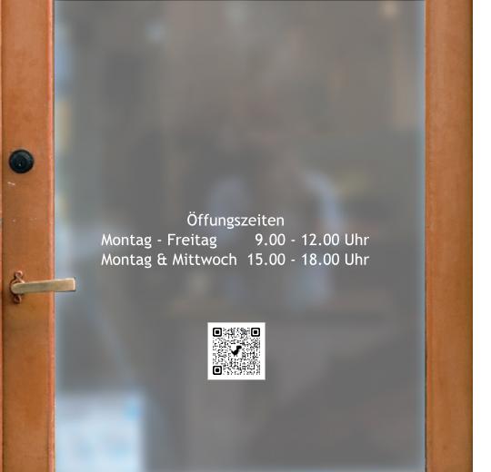 Öffnungszeiten Aufkleber selber gestalten