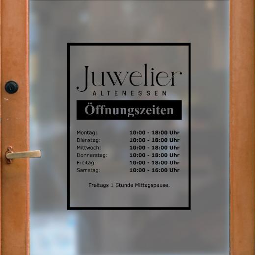 Öffnungszeiten Aufkleber selber gestalten