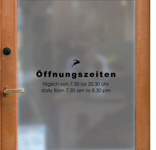 Öffnungszeiten Aufkleber selber gestalten
