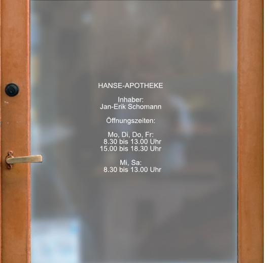 Öffnungszeiten Aufkleber selber gestalten