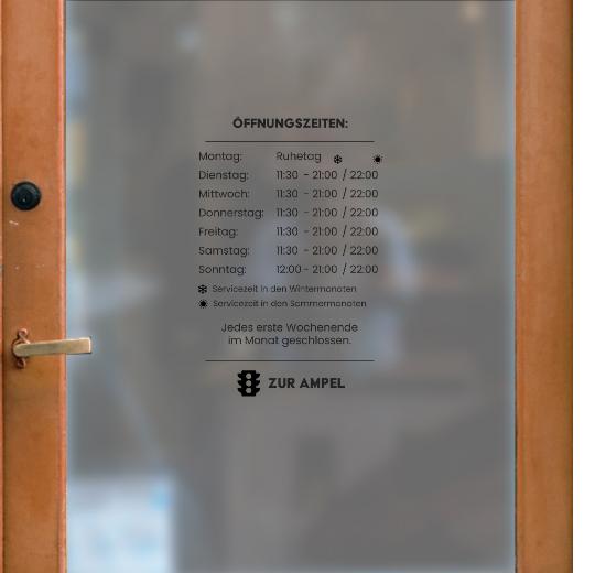 Öffnungszeiten Aufkleber selber gestalten