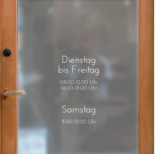 Öffnungszeiten Aufkleber selber gestalten