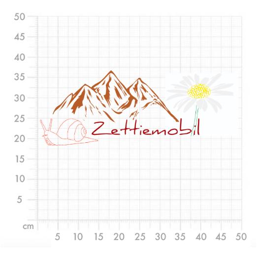 Aufkleber selber gestalten - Arbeitsfläche 50cm x 50cm
