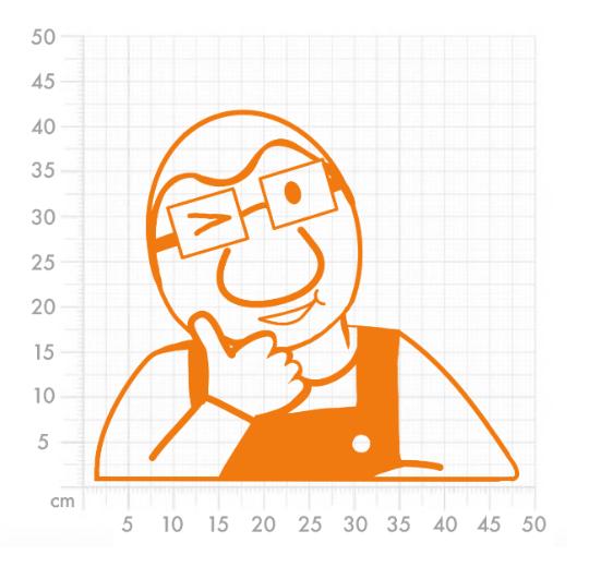 Aufkleber selber gestalten - Arbeitsfläche 50cm x 50cm